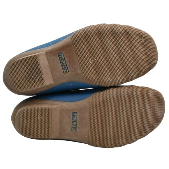 SPERRY Women's Saltwater Petrol Tan & Blue Duck Boots 6 M Rubber Rain Boots - Picture 6 of 7